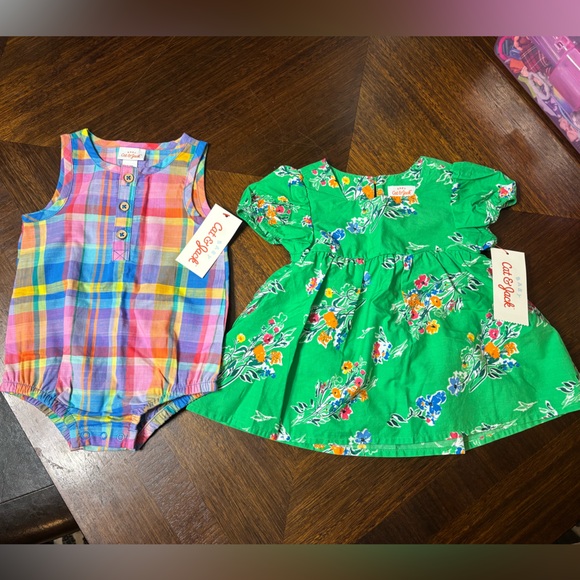 NWT - 2 Cat & Jack Infant Rompers - Size 3-6 months - Picture 1 of 9